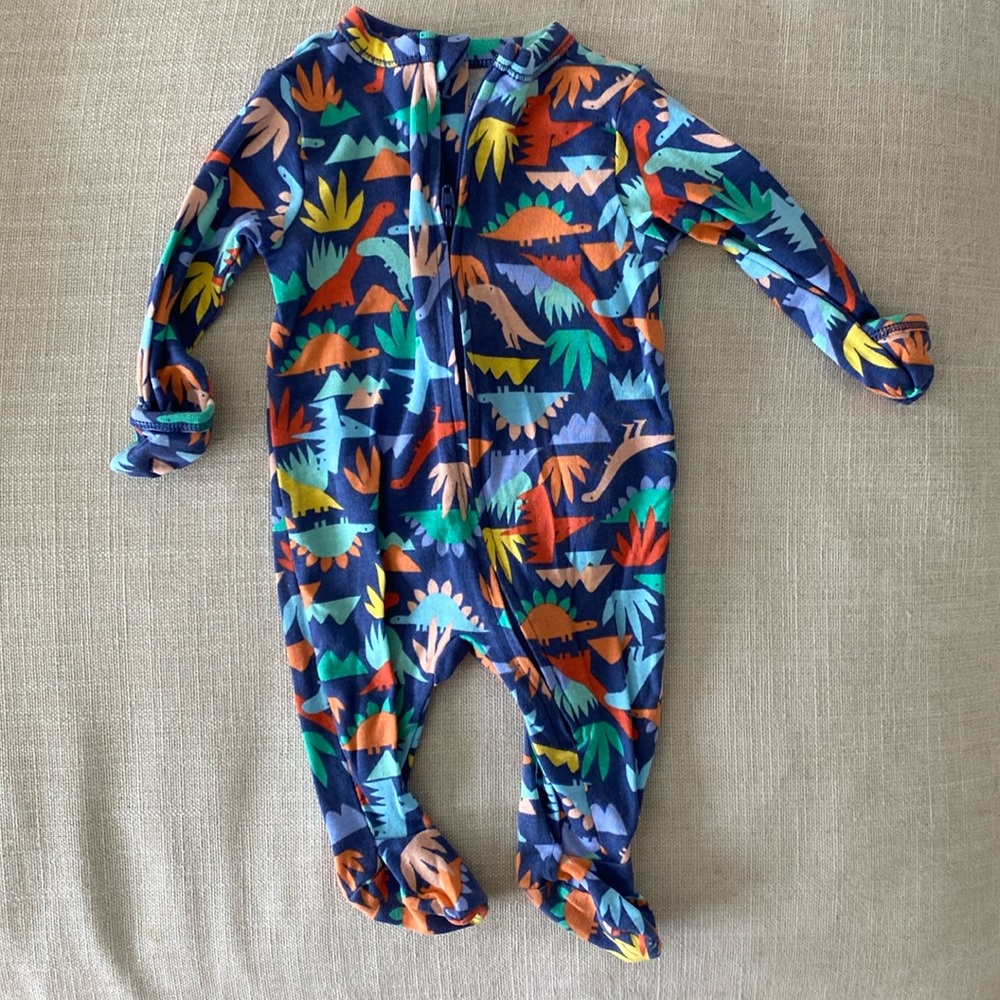Old Navy footie with colorful dinosaurs